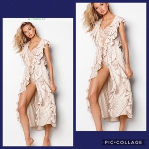 VS DREAM ANGELS RUFFLE SATIN KIMONO PRAIRIE DOT RARE